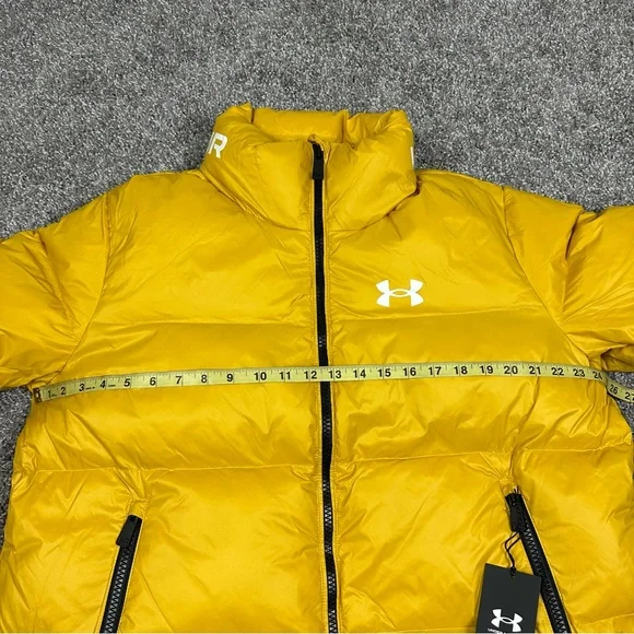 Under Armour Womens Down Puffer Full Zip Hooded Jacket Mustard Sz L 1373443-782 - Picture 14 of 16
